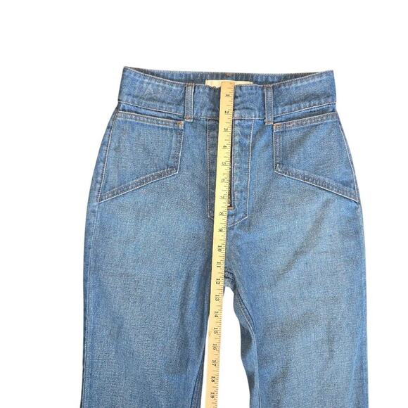 Reformation Cher Denim Jean Ellis Wash Flared Size 25 - Picture 4 of 8